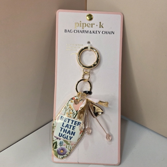 Piper K Accessories - 💕🔹️Piper K 🔹️UK exclusive Better Late Than Ugly Floral Bag Charm Or Key Chain